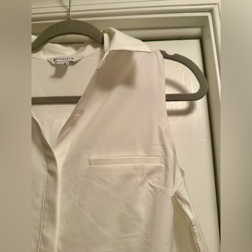 Athleta Urbanite II Sleeveless, Stretchy,White, Button Women's Camisole Size S - Picture 4 of 10